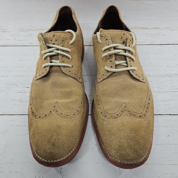 Cole Haan LunarGrand Wingtip Oxford Mens 11.5M Tan Red Suede Dress Shoes‎ C10228 main image 9